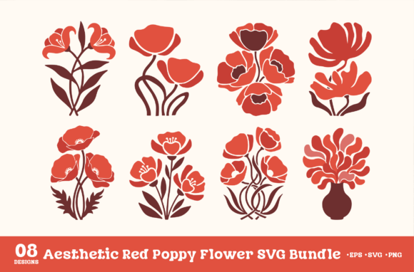 Aesthetic Red Poppy Flower SVG Bundle Review