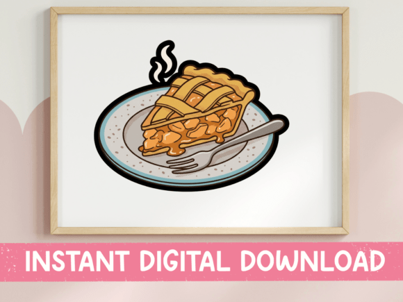 Apple Pie Slice on Plate Sticker