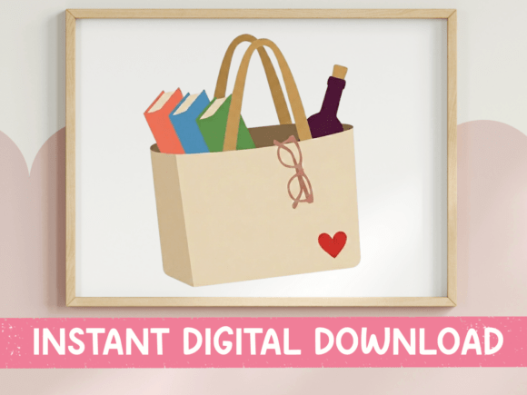 Books and Wine Tote Bag Design SVG Review