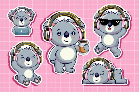 Cute Koala Bear Character Sticker Set Review