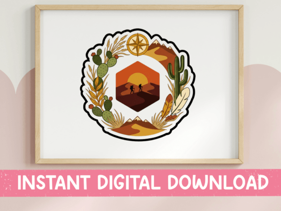 Desert Hiker Boho Badge Sticker Review