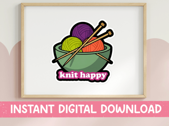 Knit Happy Yarn Bowl Sticker Review