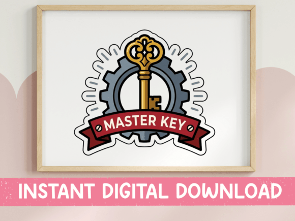 Master Key Badge Steampunk Sticker Review