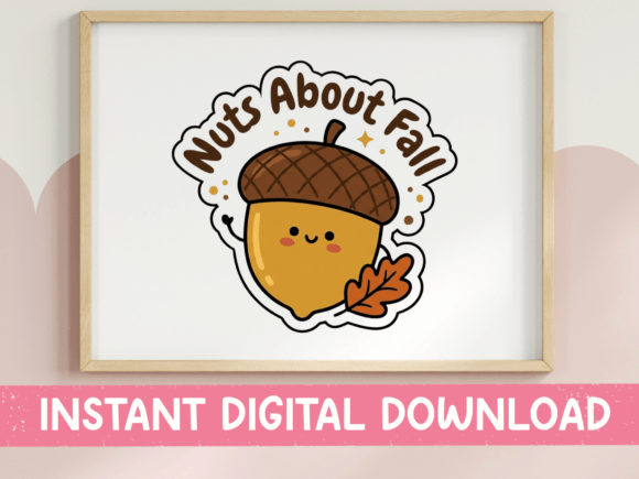 Nuts About Fall Acorn Sticker Design Review