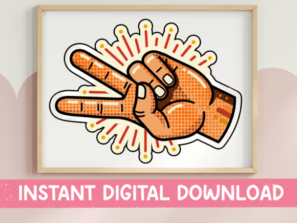 Peace Sign Hand Retro Pop Art Sticker Review