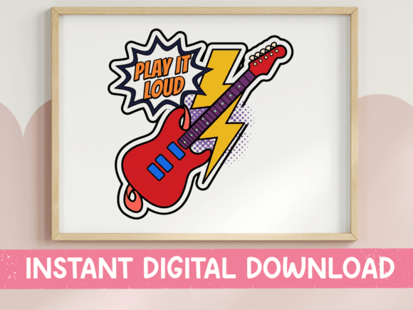 Play It Loud Guitar Sticker Design Review