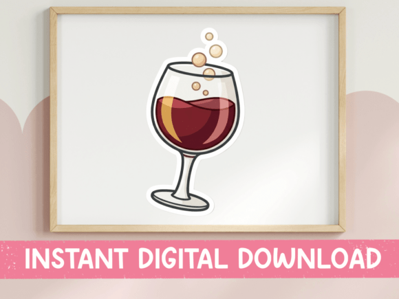 Red Wine Glass Sticker Design Review