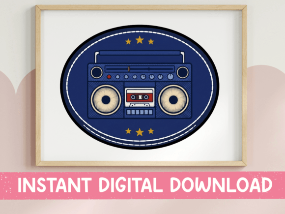 Retro Boombox Badge Sticker Embroidery Review