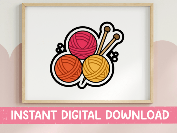 Three Yarn Balls Knitting Sticker Review